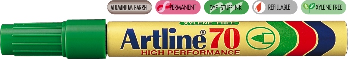Permanent marker ARTLINE 70, corp metalic, varf rotund 1.5mm - verde