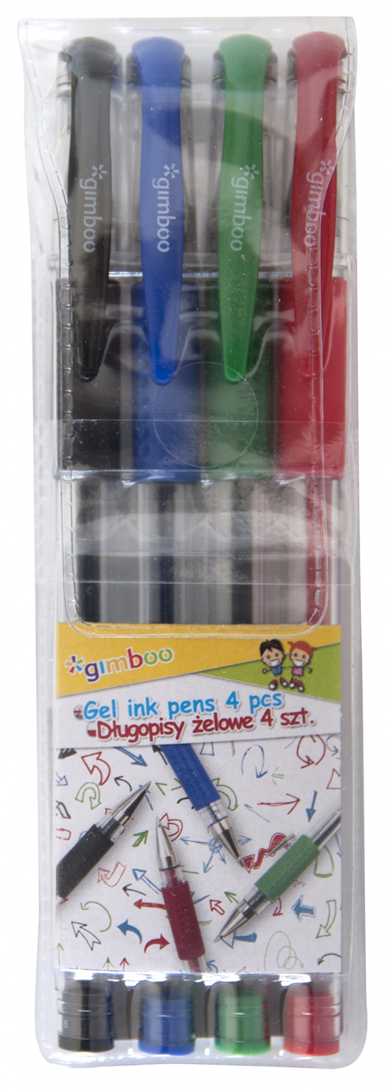 Pixuri cu gel, 4 culori/set, GIMBOO - culori clasice asortate