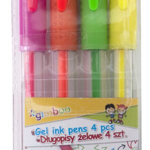 Pixuri cu gel, 4 culori/set, GIMBOO - culori fluorescente asortate