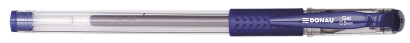Pix transparent cu gel, rubber grip, 0.5 mm, cerneala rezistenta la apa, DONAU - albastru