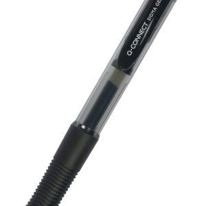 Pix cu gel, mecanism retractabil, rubber grip, 0.5 mm, Q-Connect - negru
