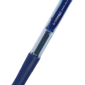 Pix cu gel, mecanism retractabil, rubber grip, 0.5 mm, Q-Connect - albastru