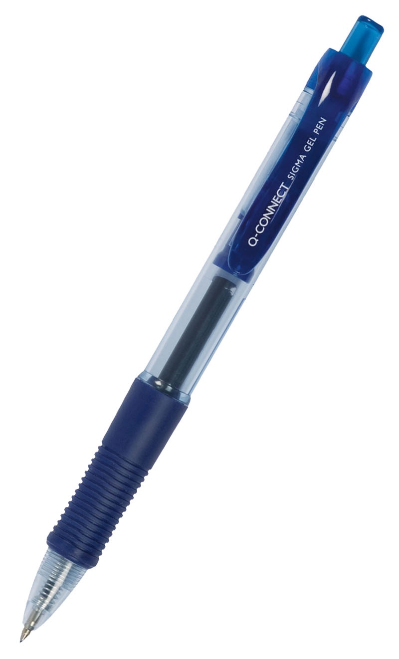 Pix cu gel, mecanism retractabil, rubber grip, 0.5 mm, Q-Connect - albastru