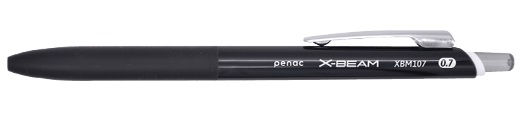 Pix PENAC X-Beam XBM-107, rubber grip, 0.7mm, clema metalica, corp negru - scriere neagra