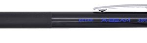 Pix PENAC X-Beam XBM-107, rubber grip, 0.7mm, clema metalica, corp negru - scriere albastra