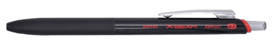Pix PENAC X-Beam XBM-107, rubber grip, 0.7mm, clema metalica, corp negru - scriere rosie