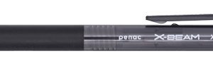 Pix PENAC X-Beam XB-107, rubber grip, 0.7mm, clema plastic, corp negru - scriere neagra