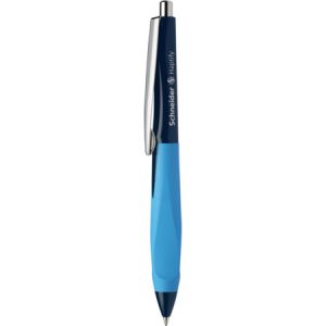 Pix SCHNEIDER Haptify, rubber grip, clema metalica, corp bleumarin/bleu - scriere albastra