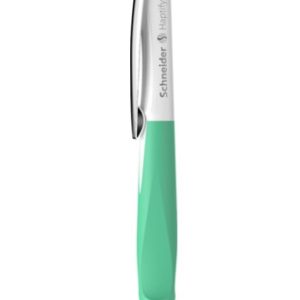 Pix SCHNEIDER Haptify, rubber grip, clema metalica, corp alb/verde menta - scriere albastra