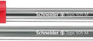 Pix SCHNEIDER Tops 505M, unica folosinta, varf mediu, corp transparent - scriere rosie
