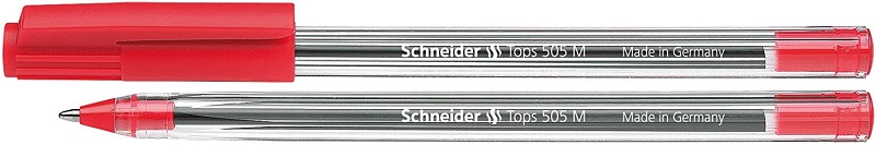 Pix SCHNEIDER Tops 505M, unica folosinta, varf mediu, corp transparent - scriere rosie