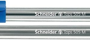 Pix SCHNEIDER Tops 505M, unica folosinta, varf mediu, corp transparent - scriere albastra
