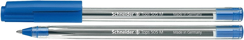 Pix SCHNEIDER Tops 505M, unica folosinta, varf mediu, corp transparent - scriere albastra