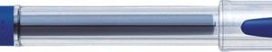 Pix cu gel PENAC FX-1, rubber grip, 0.7mm, con metalic, corp transparent - scriere albastra