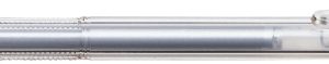 Pix cu gel PENAC FX-3 Metalic, 0.8mm, con metalic, corp transparent - scriere argintiu metalizat