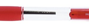 Pix PENAC CCH-3, cu mecanism, rubber grip, 0.7mm, corp transparent - scriere rosie