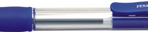 Pix cu gel PENAC CCH-3, rubber grip, 0.5mm, corp transparent, accesorii albastre, scriere albastra