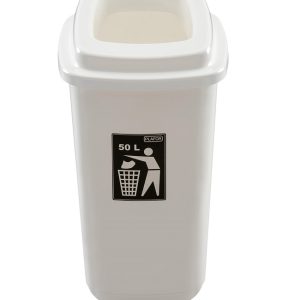 Cos plastic, capacitate 28l, PLAFOR Sort - alb cu capac alb