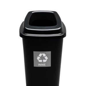 Cos plastic reciclare selectiva, capacitate 90l, PLAFOR Sort - negru cu capac negru - altele