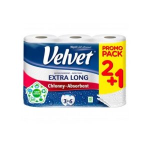 Rola prosop hartie alba, 2 straturi, 90 portii, 2 role/set, VELVET Extra Long