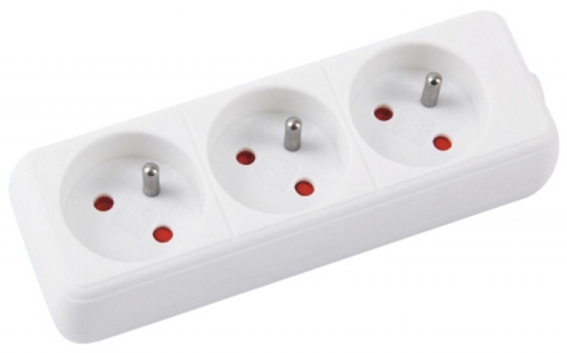 Prelungitor cu 3 prize, cablu 3 metri, Office Products - alb