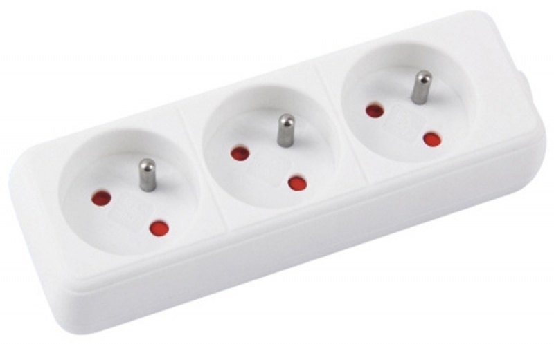 Prelungitor cu 3 prize, cablu 5 metri, Office Products - alb