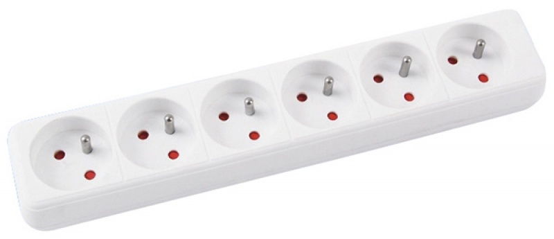 Prelungitor cu 6 prize, cablu 3 metri, Office Products - alb
