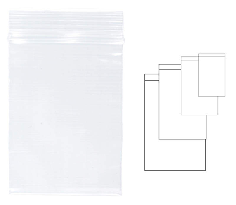 Pungi plastic cu fermoar pentru sigilare, 60 x 80 mm, 100 buc/set, KANGARO - transparente