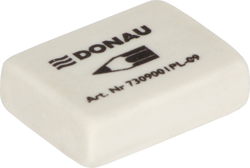 Radiera dreptunghiulara, 41x21x11mm, pentru creion, DONAU - alba