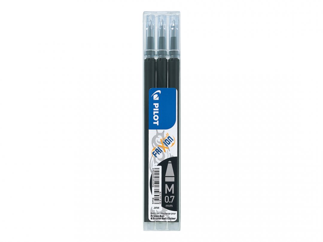 Rezerva roller PILOT Frixion, 0,7mm, 3buc/set - negru