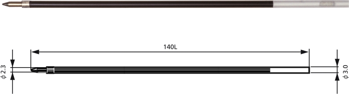 Rezerva PENAC BR140, 2 buc/set, 1.6mm, pentru Soft Glider - cerneala Mach albastra