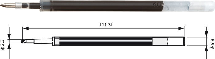 Rezerve cu gel PENAC GBR3, 2 buc/set, 0.7mm, pentru Inketti, FX-7, CCH-3 gel - rosie