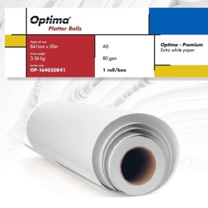 Rola plotter A0, 80gr, 841mm x 50m, Optima Premium