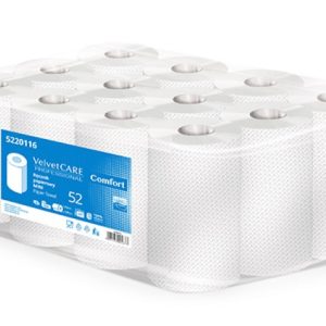 Rola prosop hartie alba, 2 straturi, 227 portii, 52m, 12 role/bax, VELVET Professional Comfort Mini