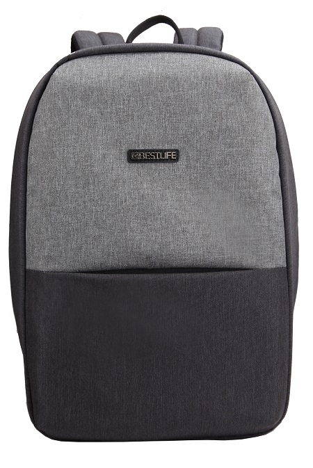 Rucsac BESTLIFE Travel Safe, 46x29x17cm, compartiment tableta si laptop 16 inch, gri inchis/gri desc