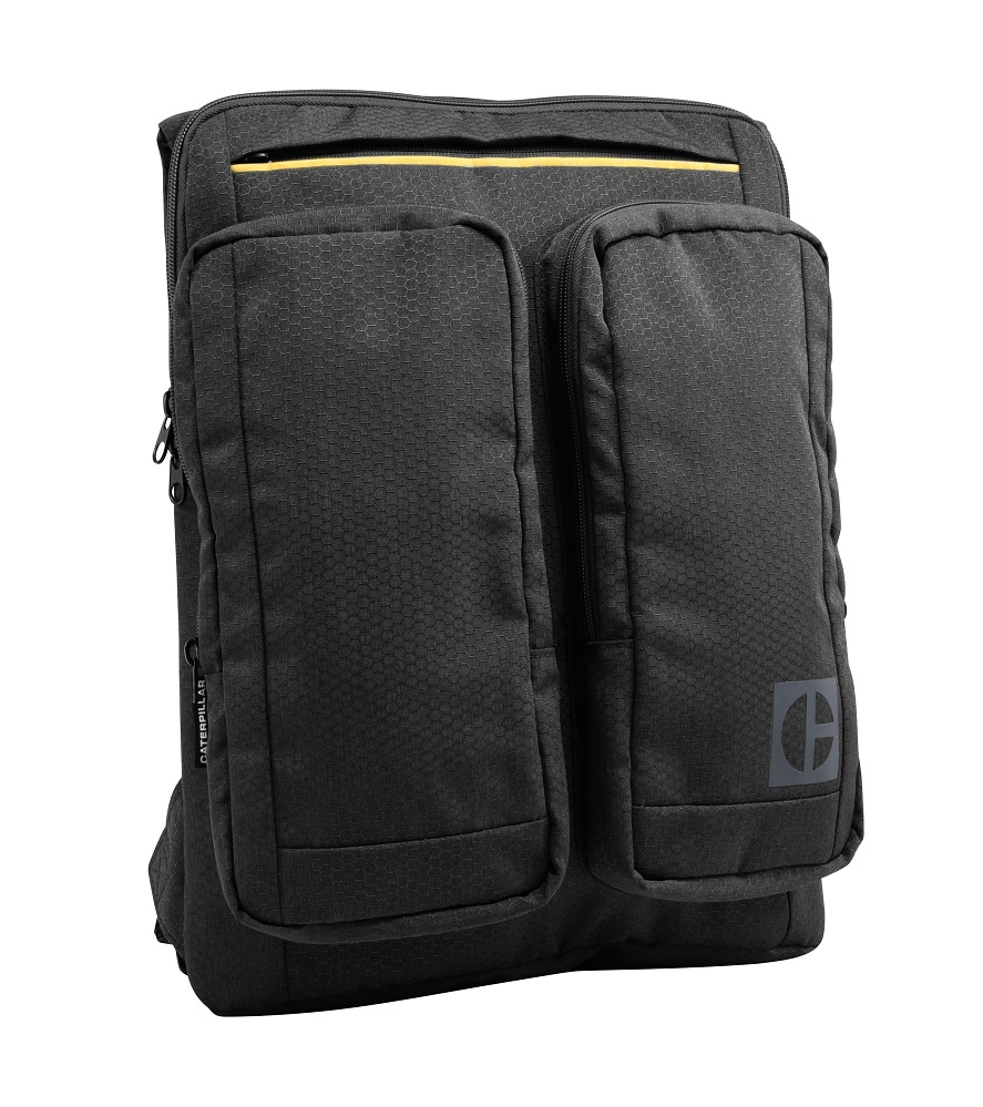 Rucsac CATERPILLAR Code - Quest Commuter, material 420D hexagonal, 2 buzunare exterioare - negru