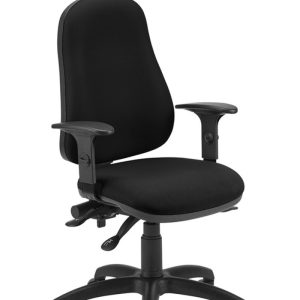 Scaun de birou, brate plastic, rotile, stofa, Office Products Thassos - negru