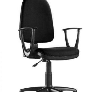 Scaun de birou, brate plastic, rotile, stofa, Office Products Evia - negru