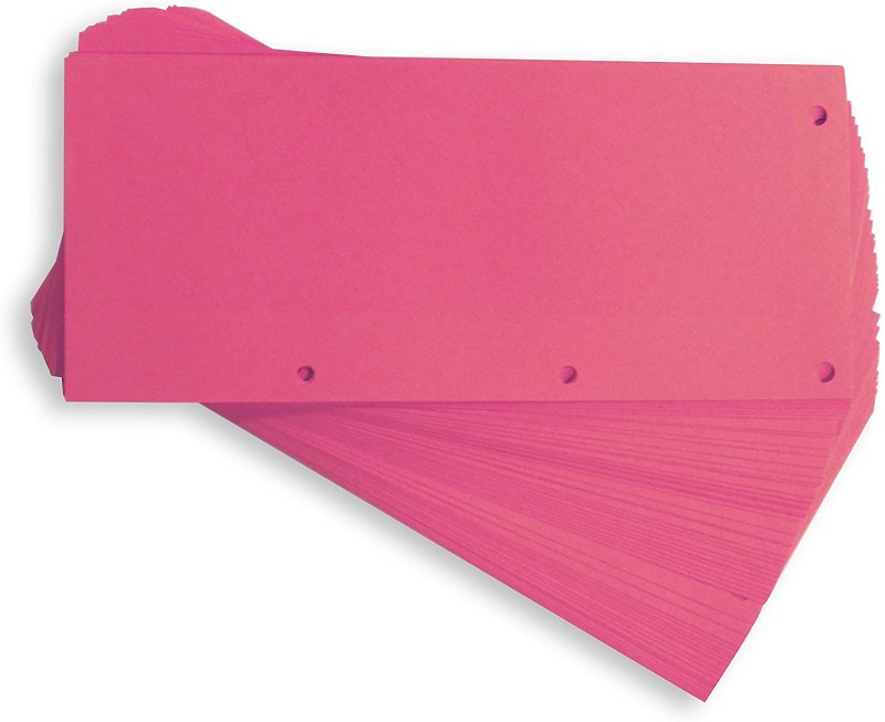 Separatoare carton pentru biblioraft, 190g/mp, 105 x 240 mm, 60/set, OXFORD Duo - roz