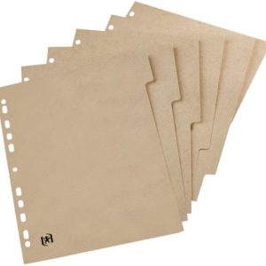 Separatoare carton reciclat, A4, 10 buc/set, OXFORD Touareg - bej natural