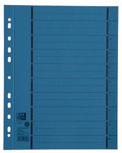 Separatoare carton manila 250g/mp, 300 x 240mm, 100/set, OXFORD - albastru