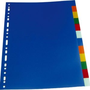 Separatoare plastic color, A4, 120 microni, 6 culori/set, Optima