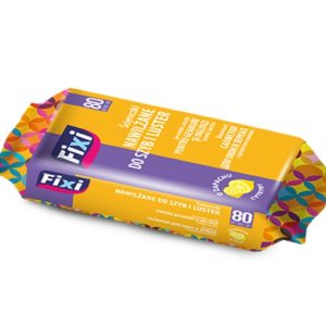 Servetele umede pentru sticla si oglinzi, 80 buc/pachet, FIXI - miros de lamaie