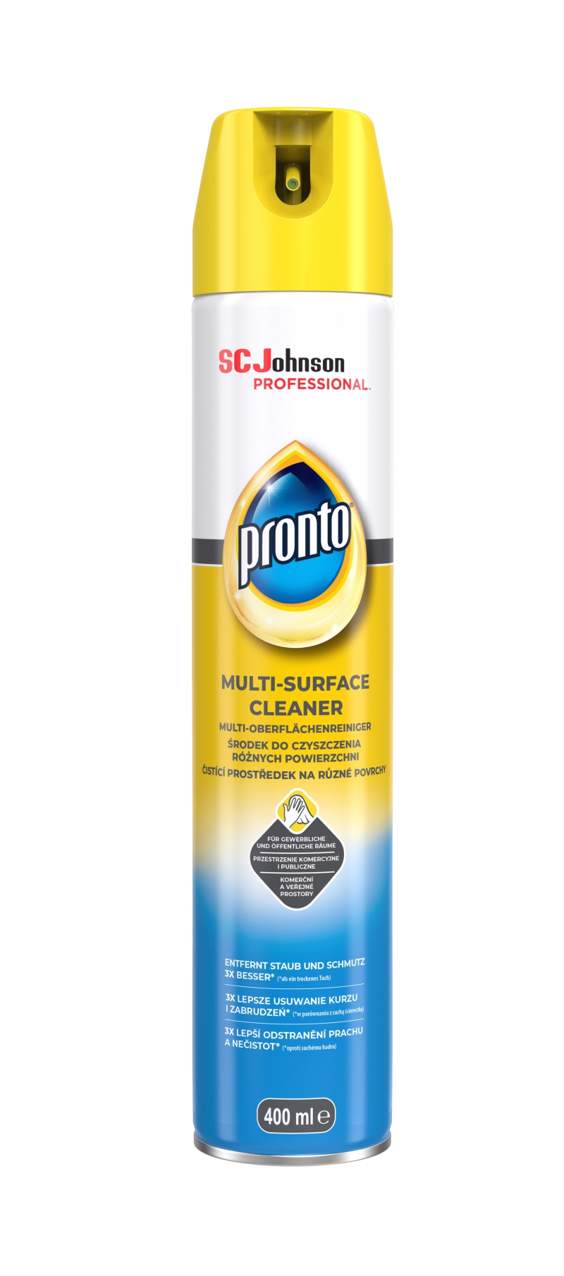 PRONTO Multi Surface Cleaner, spray cu spuma pentru curatare, stralucire si intretinere suprafete di
