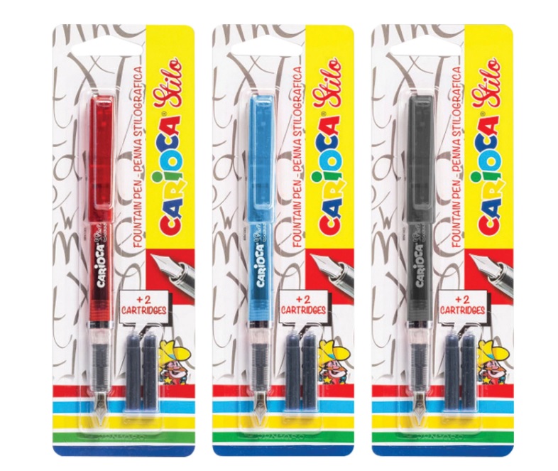 Stilou cu cartus cerneala, + 2 rezerve/blister, CARIOCA Stilo