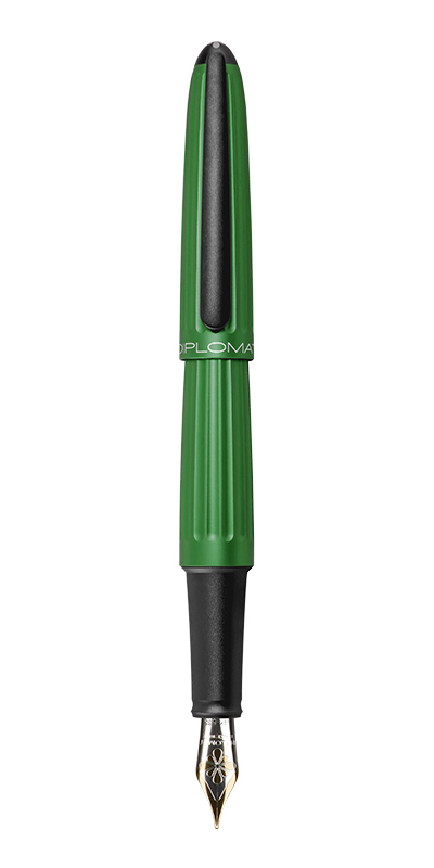Stilou Diplomat Aero, cu penita M, aurita 14kt. - green - limited edition