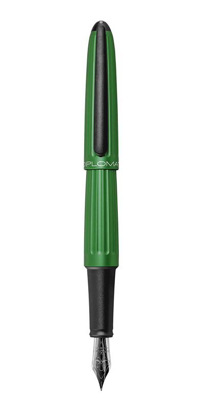 Stilou Diplomat Aero, cu penita M, din otel inoxidabil - green - - limited edition