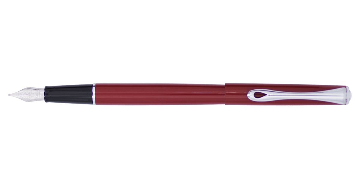 Stilou Diplomat Traveller, cu penita M, din otel inoxidabil - dark red