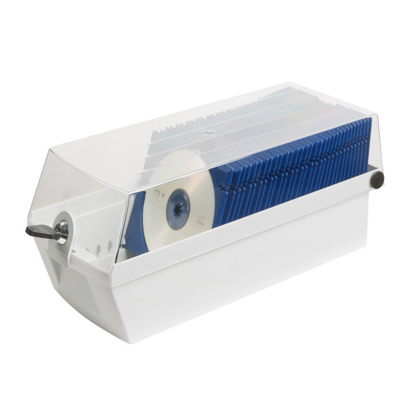 Cutie plastic pentru 60 CD/DVD, cu cheita, HAN Max 60 - gri deschis
