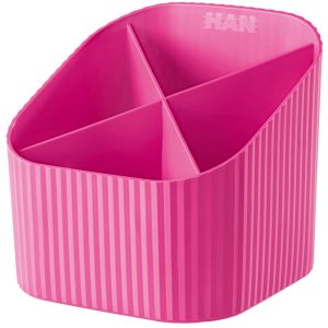 Suport pentru instrumente de scris, 4 compartimente, HAN X-Loop Trend-Colours - roz
